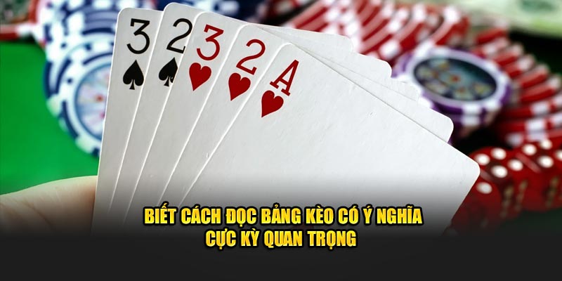 Biết cách đọc bảng kèo có ý nghĩa cực kỳ quan trọng 